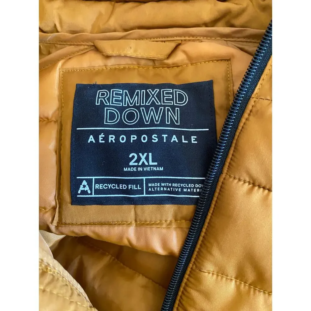 Aeropostale Remixed Down Vest 2 XL mustard yellow - Picture 5 of 6